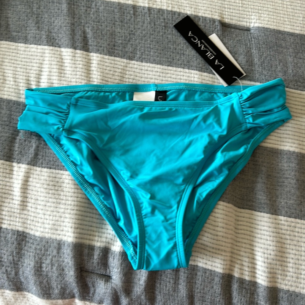 NWT-La Blanca Island Goddess Shirred Side Hipster Bottom, Size 12